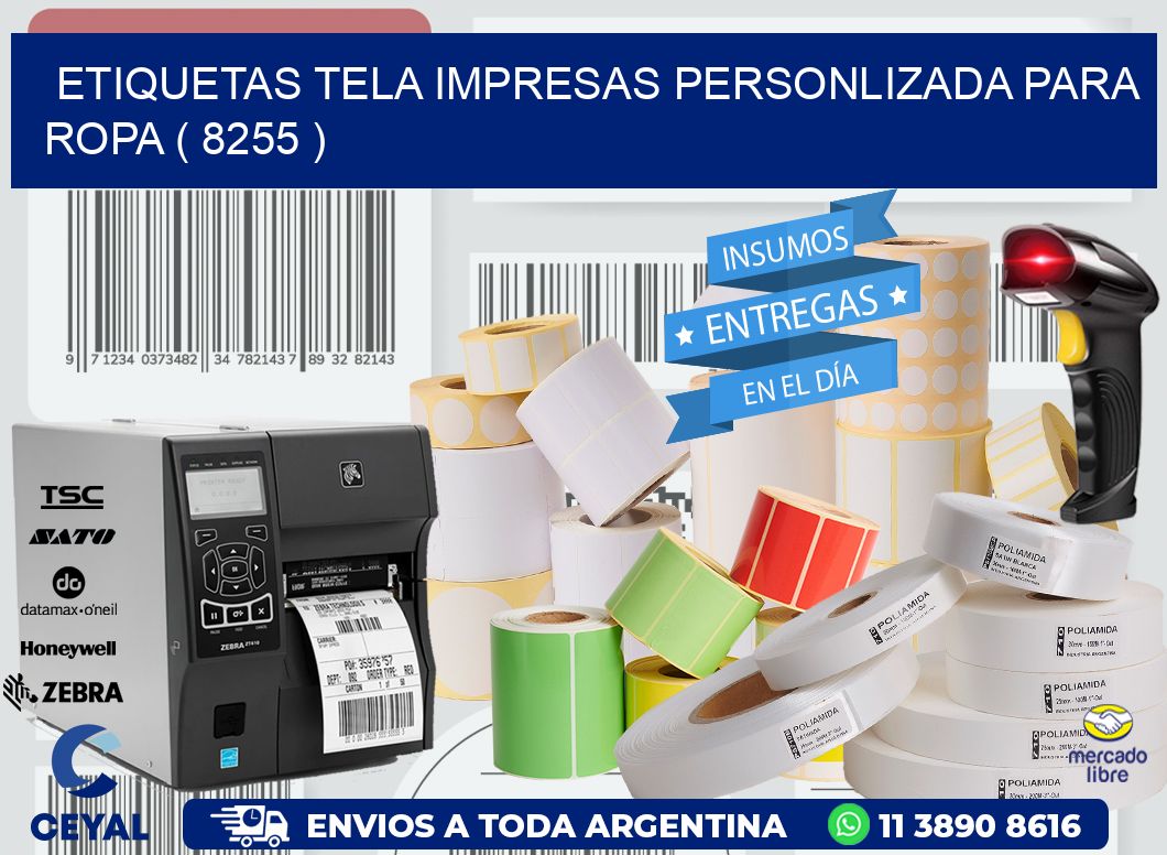 ETIQUETAS TELA IMPRESAS PERSONLIZADA PARA ROPA ( 8255 )