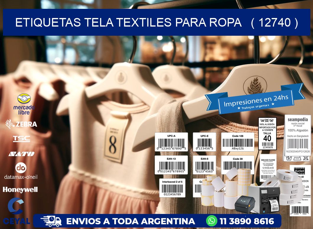 ETIQUETAS TELA TEXTILES PARA ROPA   ( 12740 )