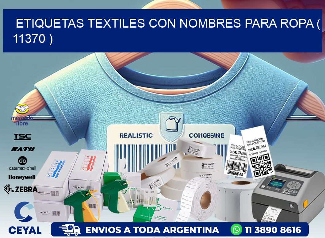 ETIQUETAS TEXTILES CON NOMBRES PARA ROPA ( 11370 )