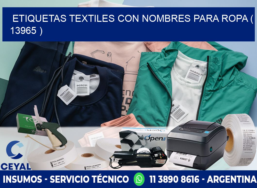 ETIQUETAS TEXTILES CON NOMBRES PARA ROPA ( 13965 )