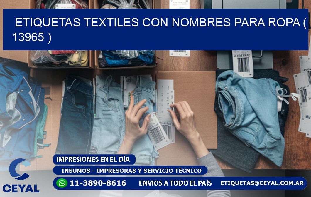 ETIQUETAS TEXTILES CON NOMBRES PARA ROPA ( 13965 )