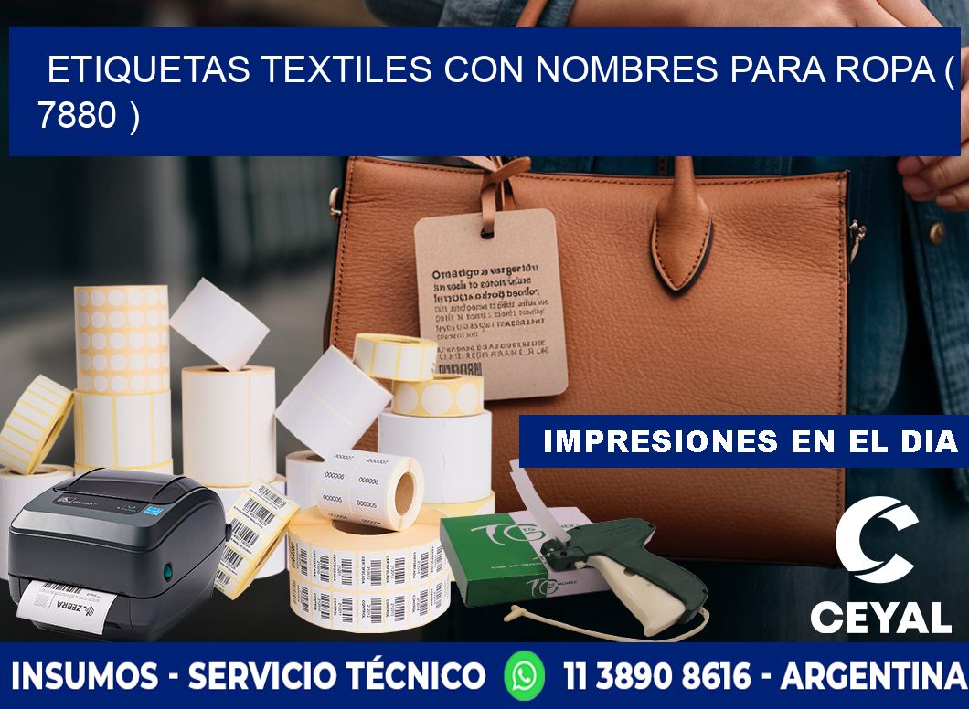 ETIQUETAS TEXTILES CON NOMBRES PARA ROPA ( 7880 )