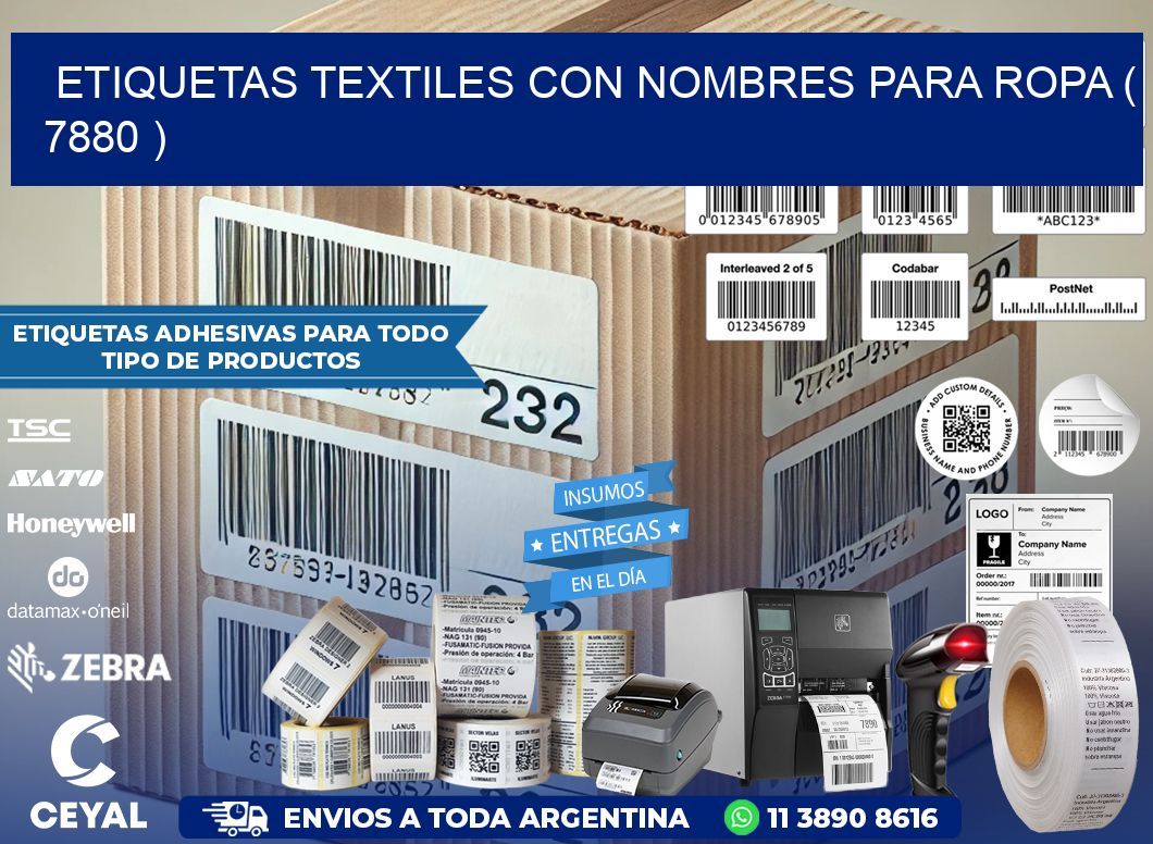 ETIQUETAS TEXTILES CON NOMBRES PARA ROPA ( 7880 )