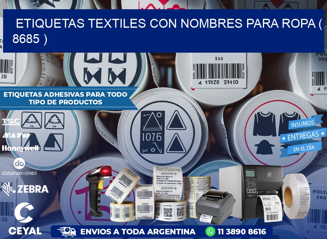 ETIQUETAS TEXTILES CON NOMBRES PARA ROPA ( 8685 )