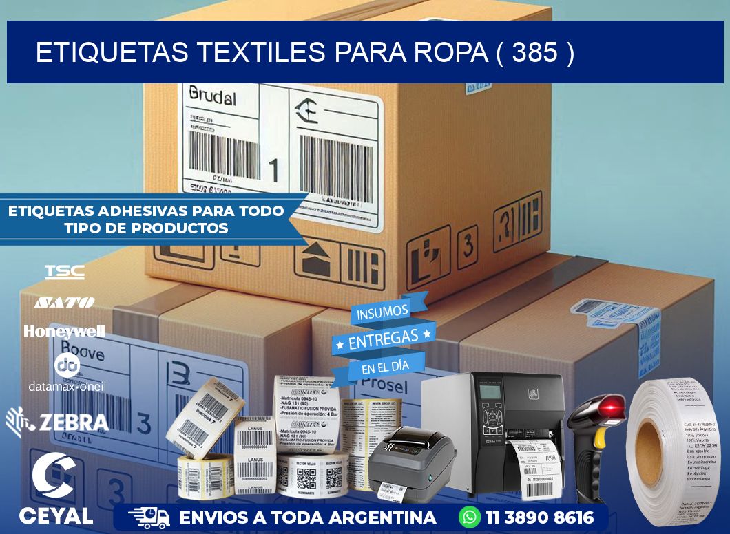 ETIQUETAS TEXTILES PARA ROPA ( 385 )