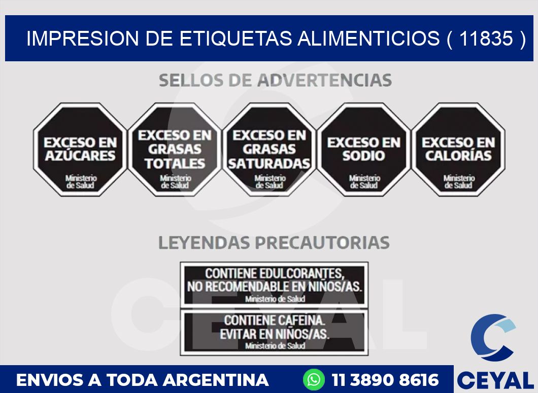 IMPRESION DE ETIQUETAS ALIMENTICIOS ( 11835 )