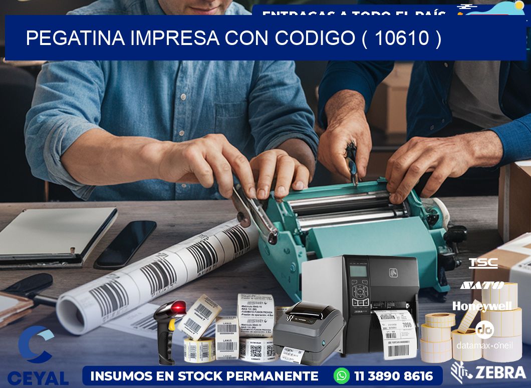 PEGATINA IMPRESA CON CODIGO ( 10610 )