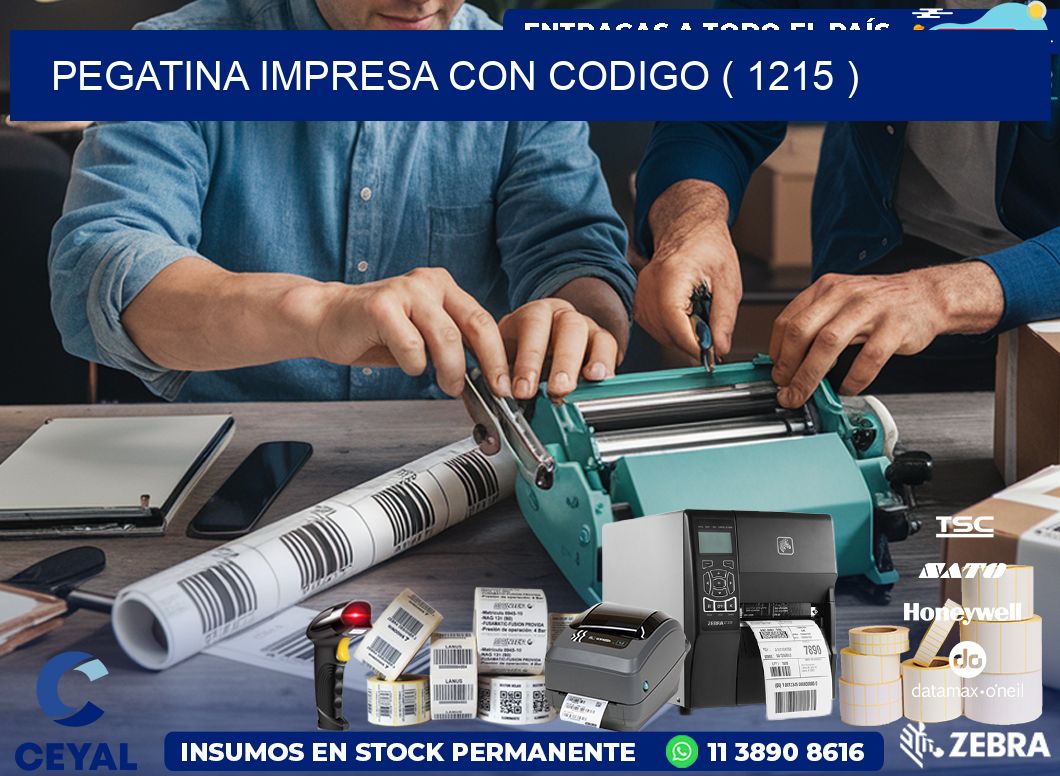 PEGATINA IMPRESA CON CODIGO ( 1215 )