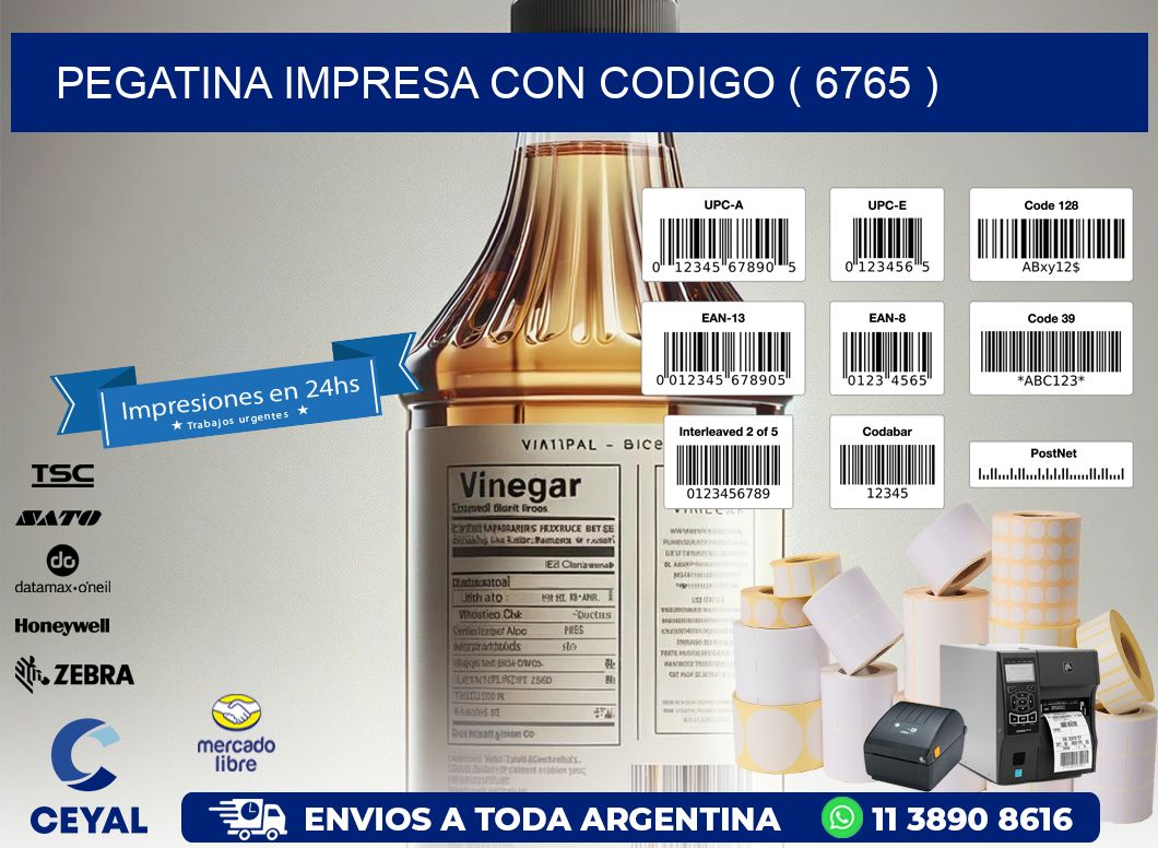 PEGATINA IMPRESA CON CODIGO ( 6765 )