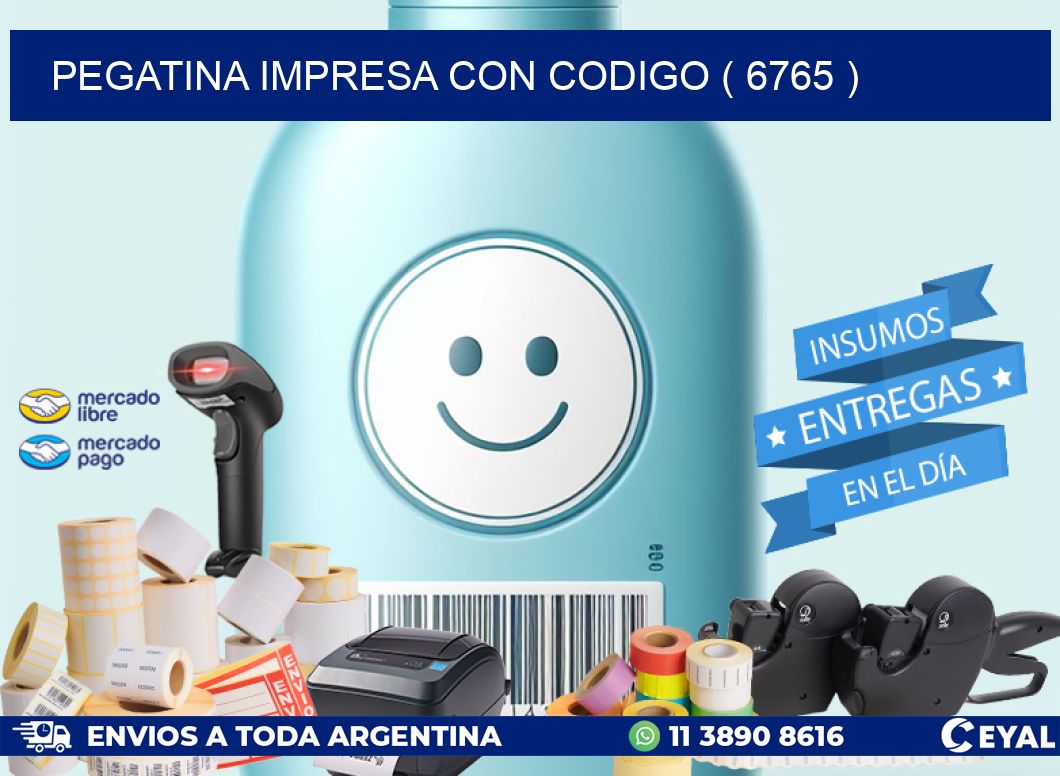 PEGATINA IMPRESA CON CODIGO ( 6765 )