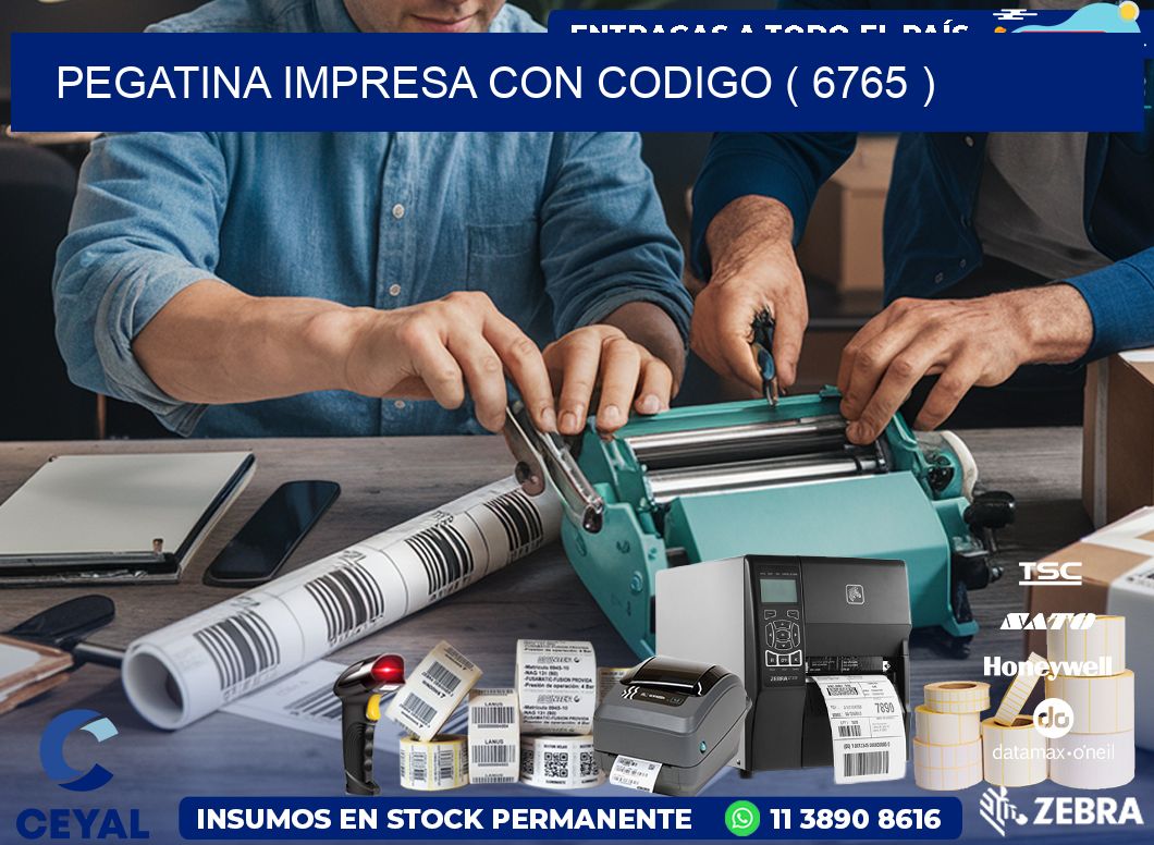 PEGATINA IMPRESA CON CODIGO ( 6765 )