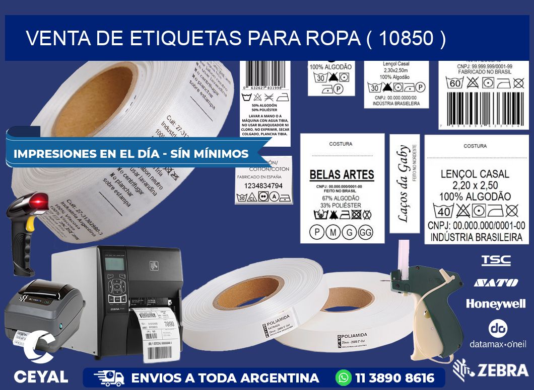 VENTA DE ETIQUETAS PARA ROPA ( 10850 )