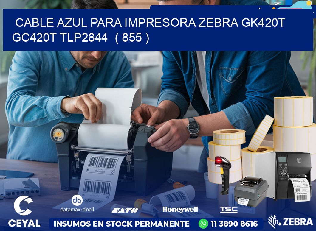 cable azul para impresora zebra GK420T GC420T TLP2844  ( 855 )