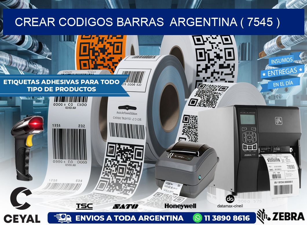 crear codigos barras  argentina ( 7545 )