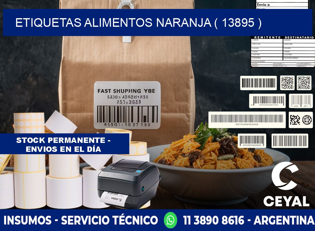 etiquetas alimentos naranja ( 13895 )