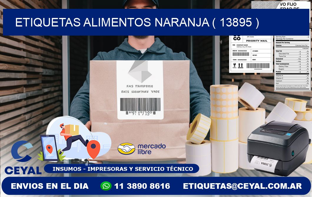 etiquetas alimentos naranja ( 13895 )