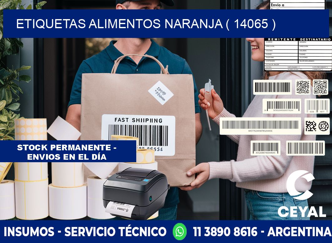 etiquetas alimentos naranja ( 14065 )