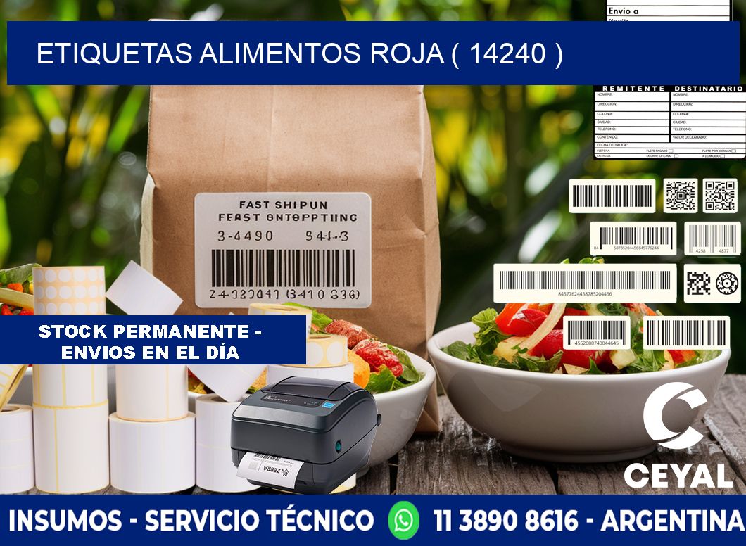 etiquetas alimentos roja ( 14240 )