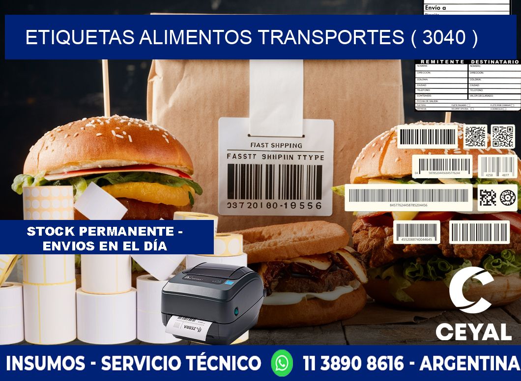 etiquetas alimentos transportes ( 3040 )