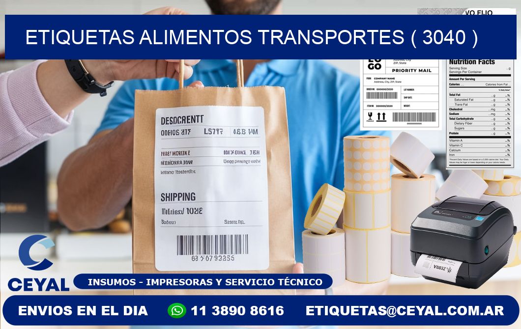 etiquetas alimentos transportes ( 3040 )