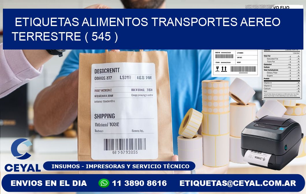etiquetas alimentos transportes aereo terrestre ( 545 )