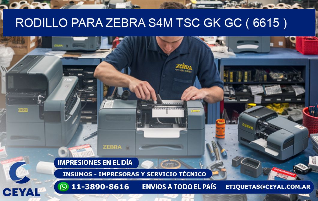 rodillo para zebra S4M TSC GK GC ( 6615 )
