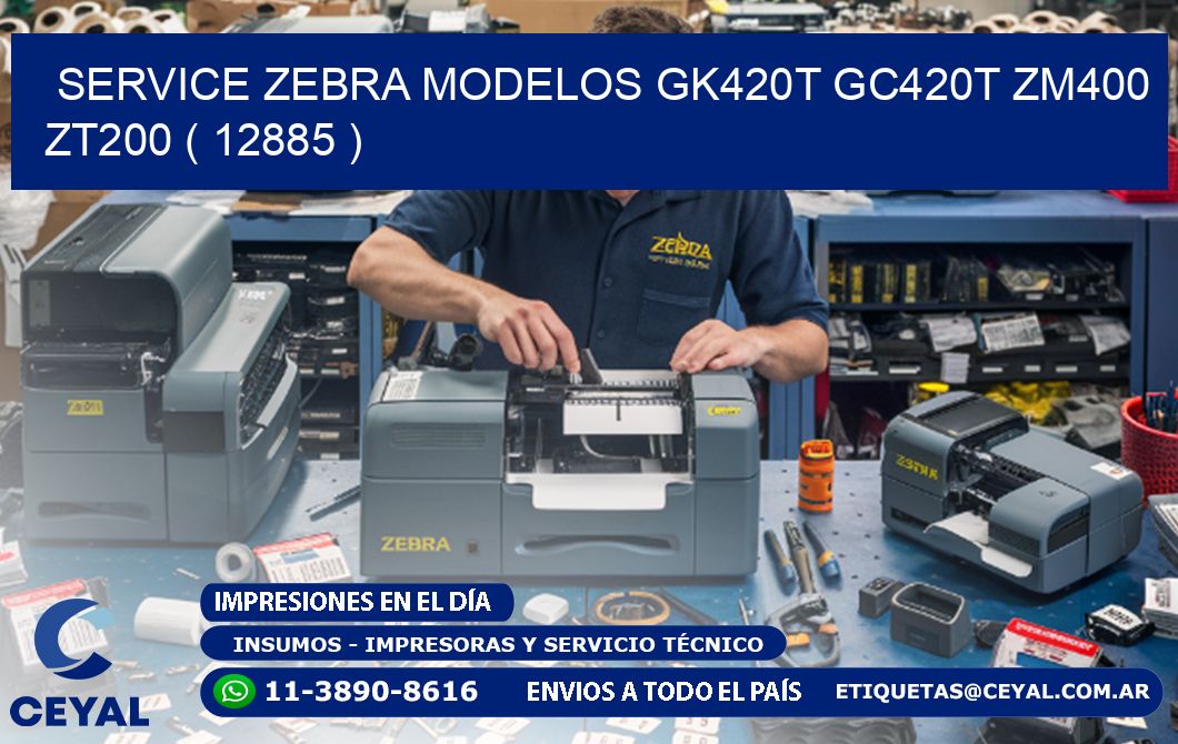 service zebra MODELOS GK420T GC420T ZM400 ZT200 ( 12885 )