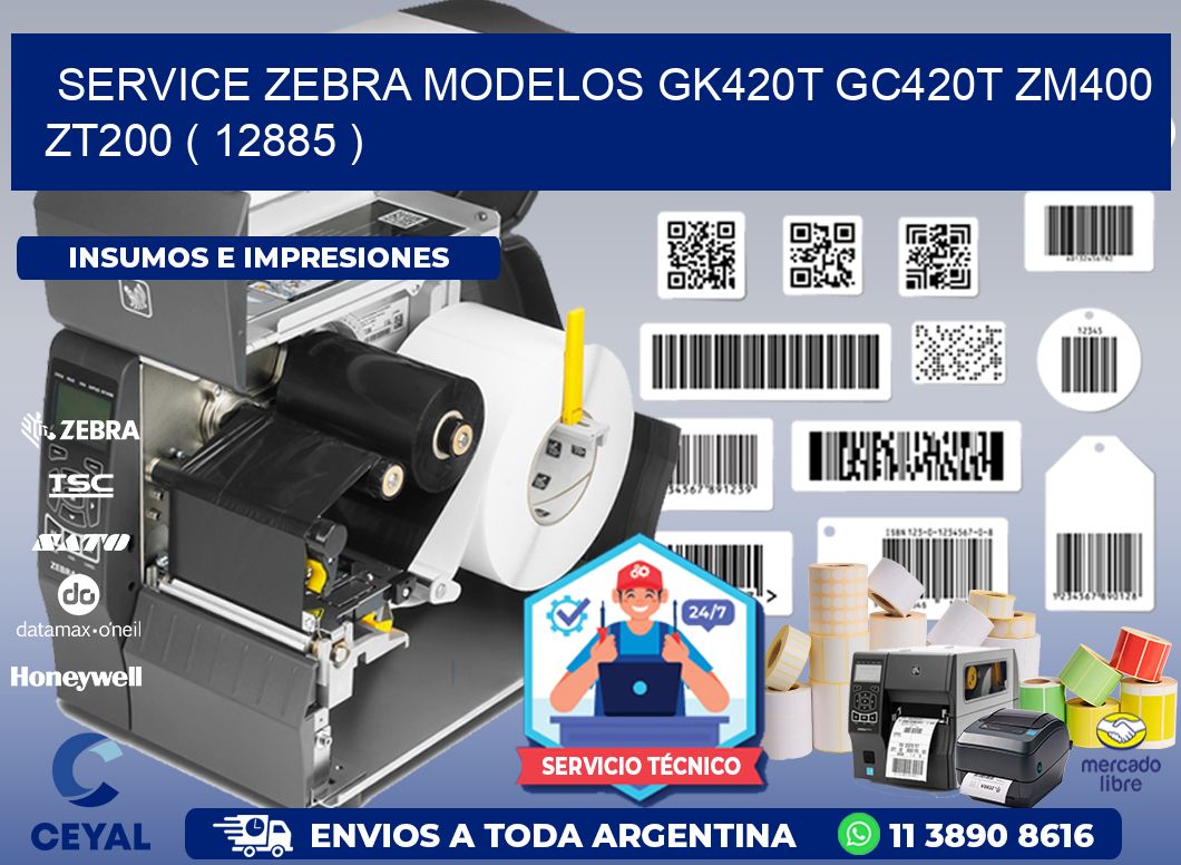 service zebra MODELOS GK420T GC420T ZM400 ZT200 ( 12885 )