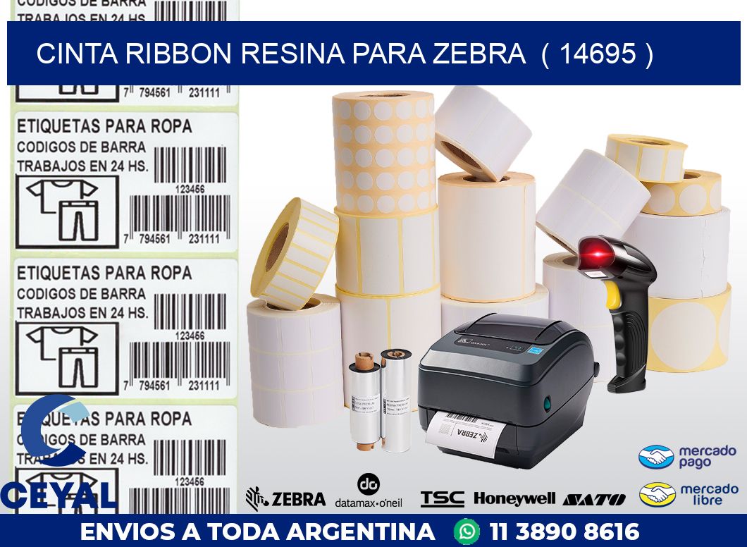 CINTA RIBBON RESINA PARA ZEBRA  ( 14695 )