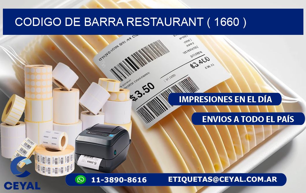 CODIGO DE BARRA RESTAURANT ( 1660 )
