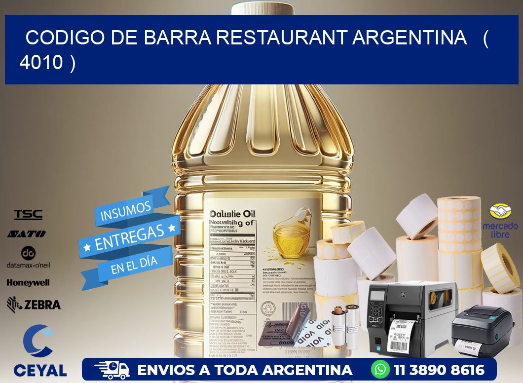 CODIGO DE BARRA RESTAURANT ARGENTINA   ( 4010 )