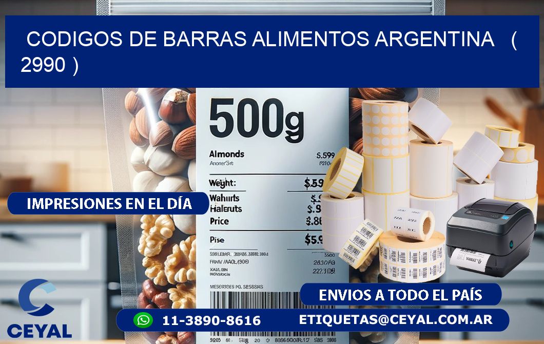 CODIGOS DE BARRAS ALIMENTOS ARGENTINA   ( 2990 )