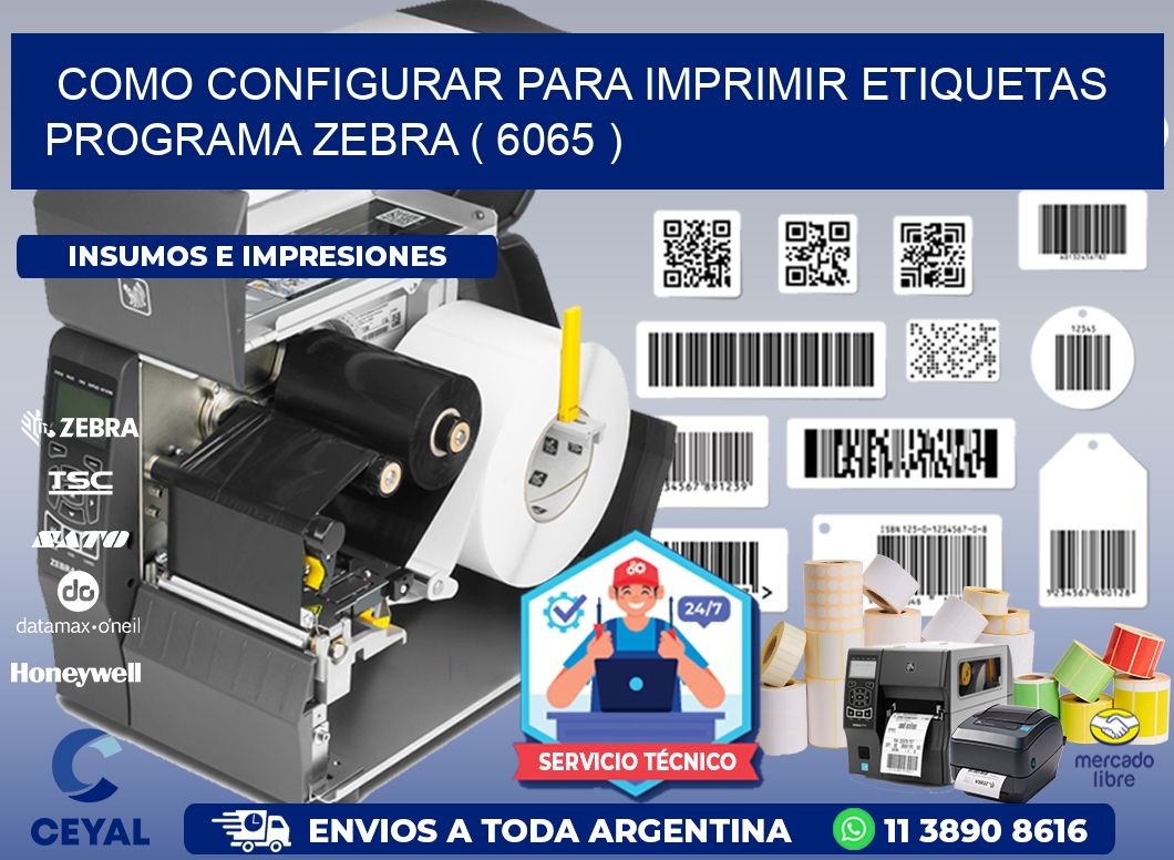 COMO CONFIGURAR PARA IMPRIMIR ETIQUETAS PROGRAMA ZEBRA ( 6065 )