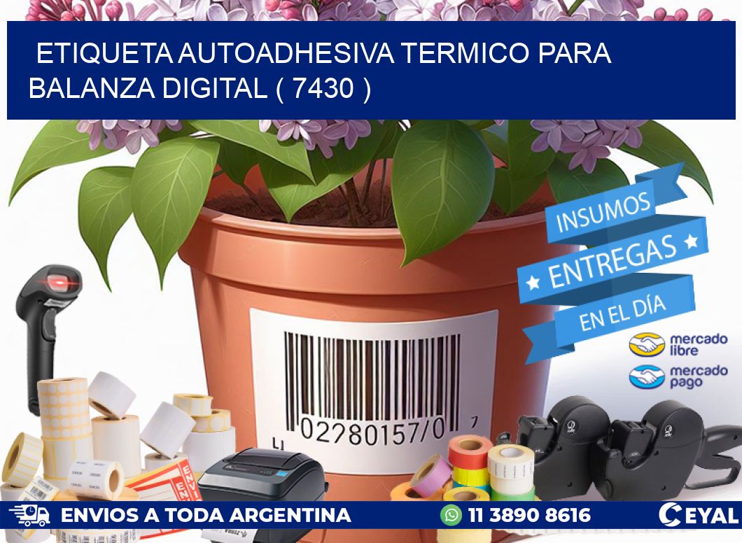 ETIQUETA AUTOADHESIVA TERMICO PARA BALANZA DIGITAL ( 7430 )