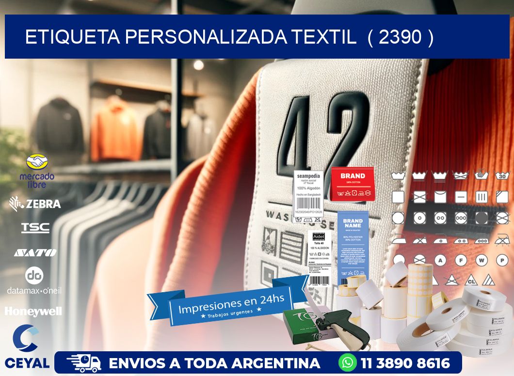 ETIQUETA PERSONALIZADA TEXTIL  ( 2390 )