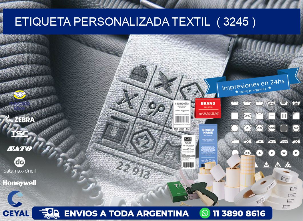 ETIQUETA PERSONALIZADA TEXTIL  ( 3245 )