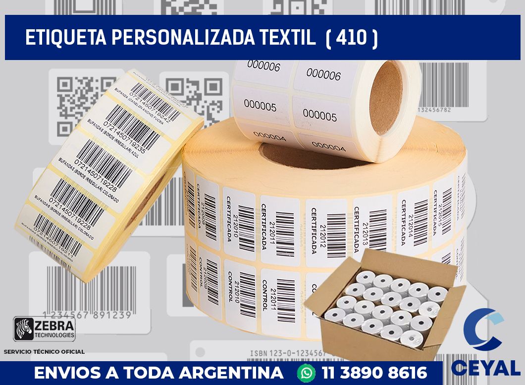 ETIQUETA PERSONALIZADA TEXTIL  ( 410 )