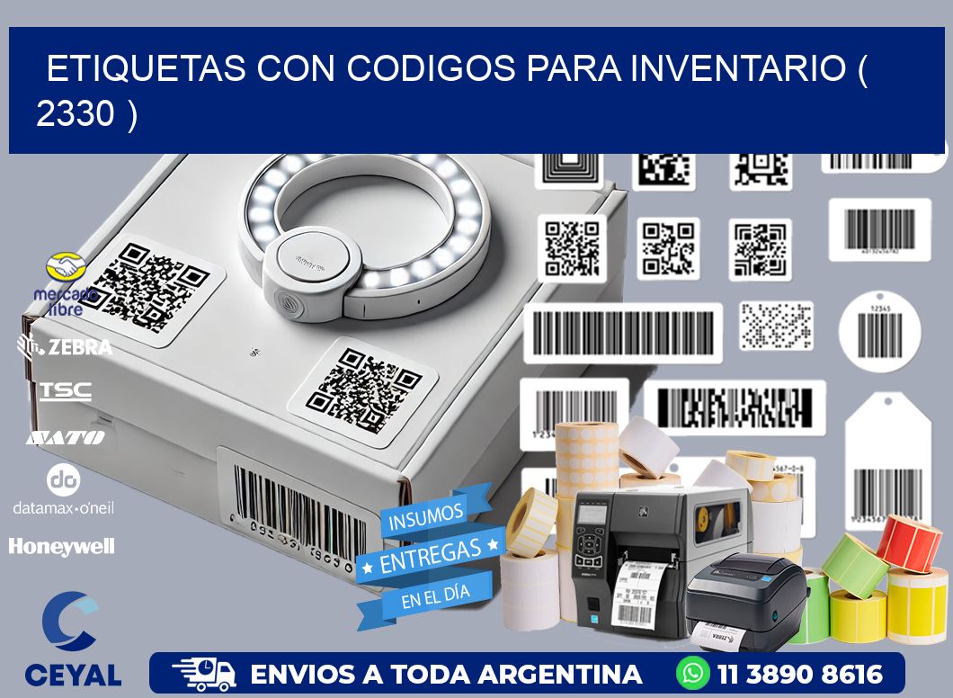 ETIQUETAS CON CODIGOS PARA INVENTARIO ( 2330 )