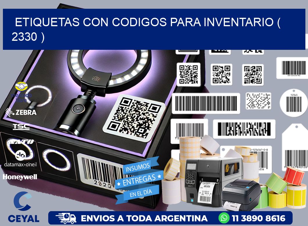 ETIQUETAS CON CODIGOS PARA INVENTARIO ( 2330 )