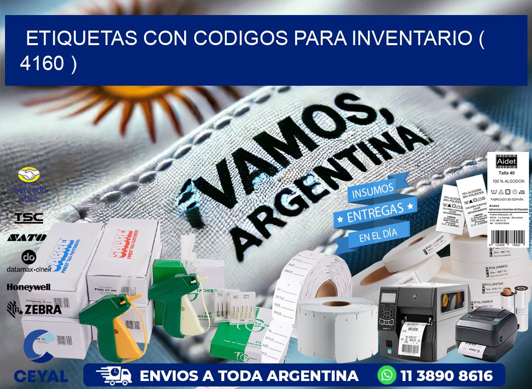 ETIQUETAS CON CODIGOS PARA INVENTARIO ( 4160 )