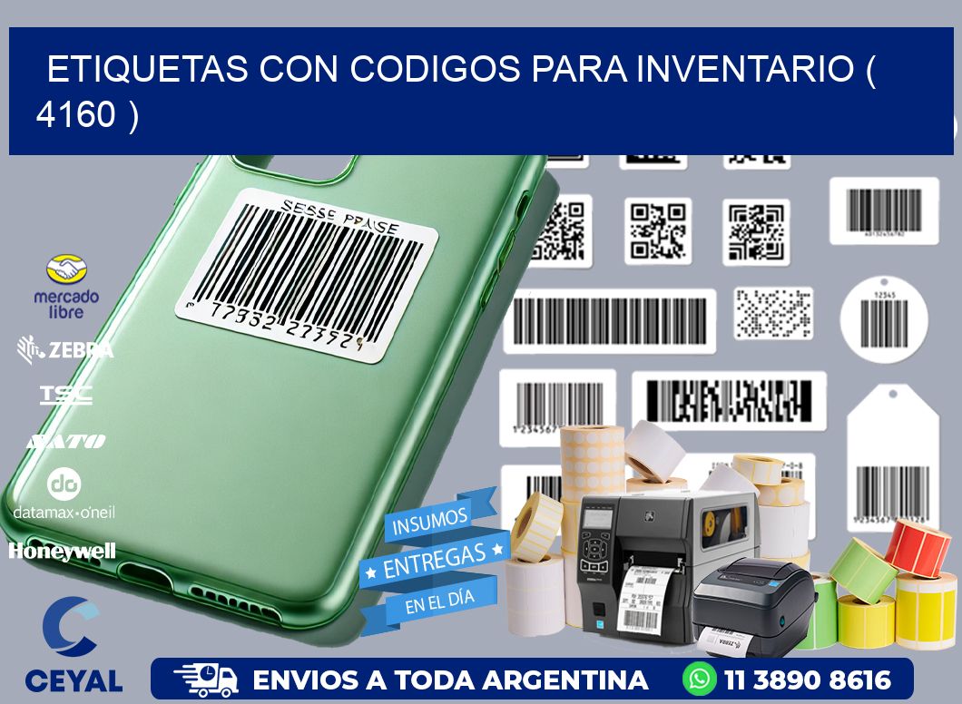 ETIQUETAS CON CODIGOS PARA INVENTARIO ( 4160 )