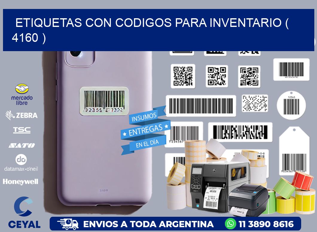 ETIQUETAS CON CODIGOS PARA INVENTARIO ( 4160 )