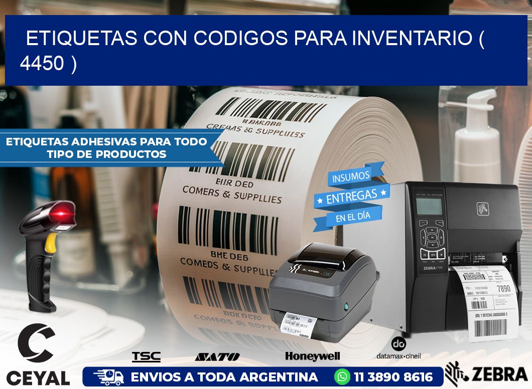 ETIQUETAS CON CODIGOS PARA INVENTARIO ( 4450 )