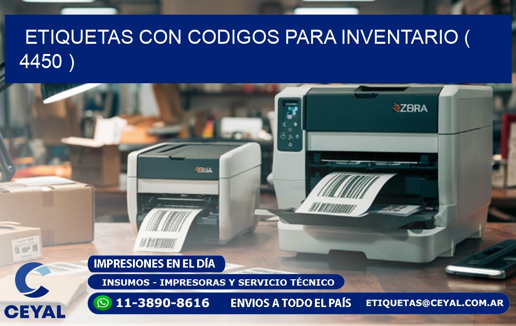 ETIQUETAS CON CODIGOS PARA INVENTARIO ( 4450 )