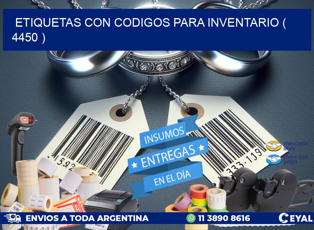 ETIQUETAS CON CODIGOS PARA INVENTARIO ( 4450 )