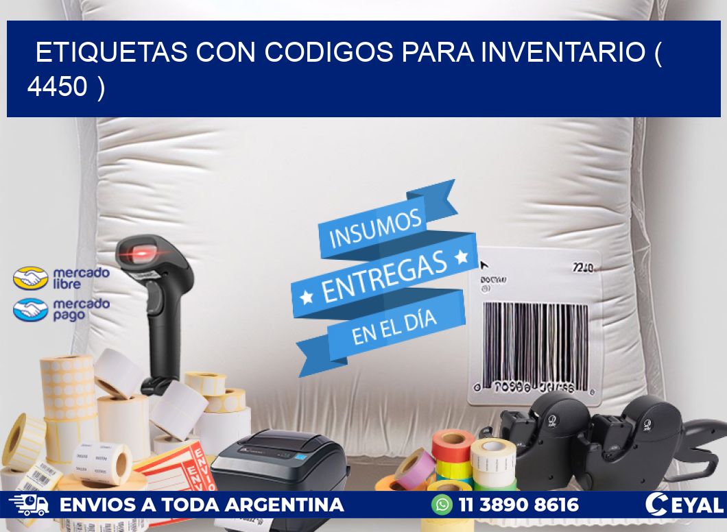 ETIQUETAS CON CODIGOS PARA INVENTARIO ( 4450 )