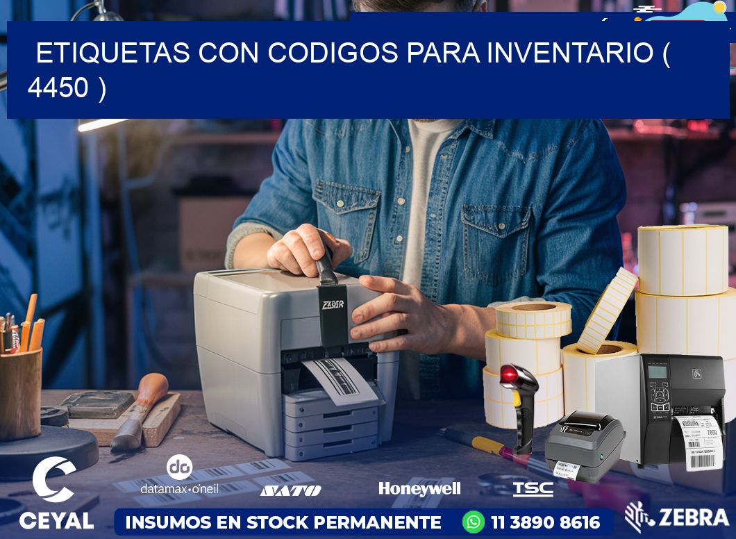 ETIQUETAS CON CODIGOS PARA INVENTARIO ( 4450 )