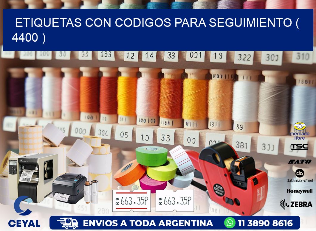 ETIQUETAS CON CODIGOS PARA SEGUIMIENTO ( 4400 )