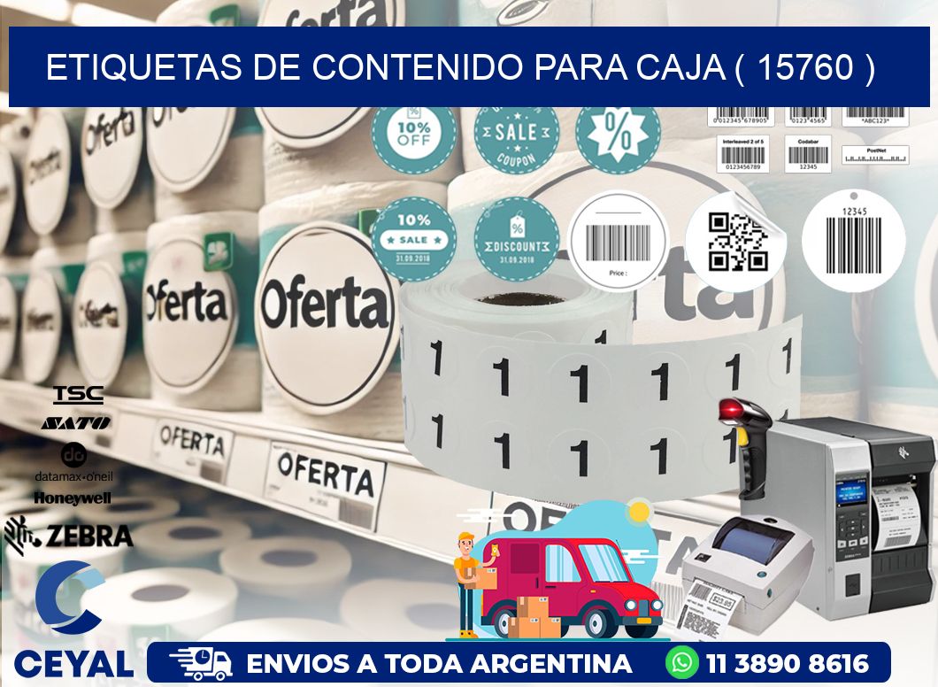 ETIQUETAS DE CONTENIDO PARA CAJA ( 15760 )