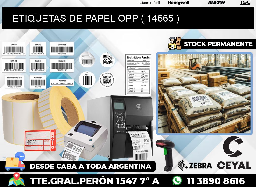 ETIQUETAS DE PAPEL OPP ( 14665 )